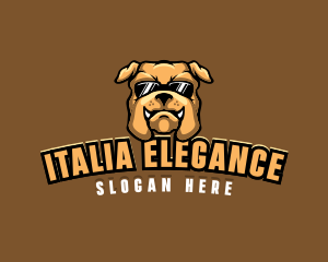 Glasses Bulldog Animal logo design