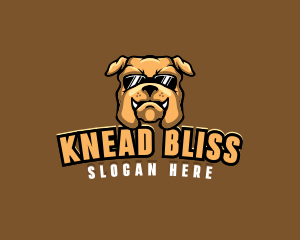 Glasses Bulldog Animal logo design