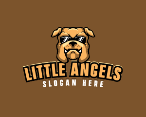 Glasses Bulldog Animal logo design