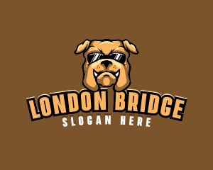 Glasses Bulldog Animal logo design