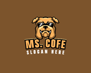 Glasses Bulldog Animal logo design