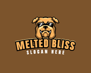 Glasses Bulldog Animal logo design