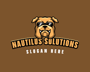 Glasses Bulldog Animal logo design