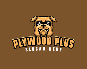 Glasses Bulldog Animal logo design