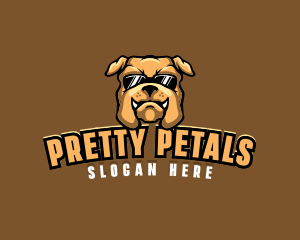 Glasses Bulldog Animal logo design