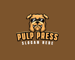 Glasses Bulldog Animal logo design