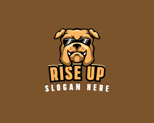 Glasses Bulldog Animal logo design