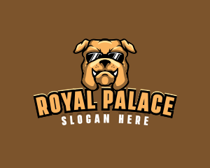 Glasses Bulldog Animal logo design