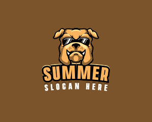 Glasses Bulldog Animal logo design