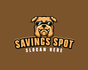 Glasses Bulldog Animal logo design