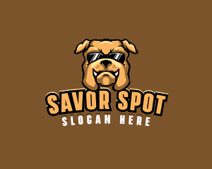 Glasses Bulldog Animal logo design