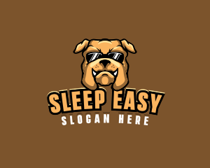 Glasses Bulldog Animal logo design