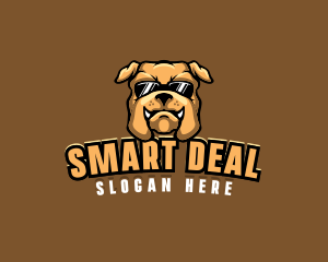 Glasses Bulldog Animal logo design