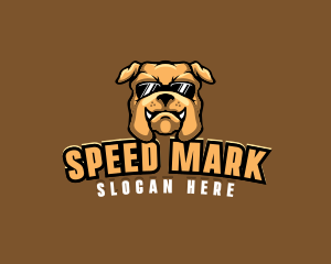 Glasses Bulldog Animal logo design