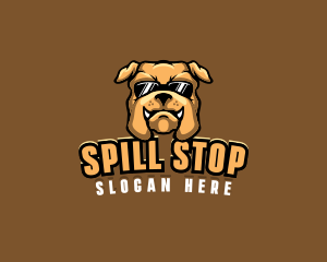 Glasses Bulldog Animal logo design