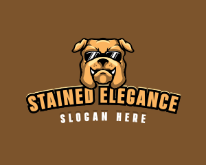 Glasses Bulldog Animal logo design