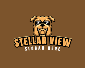 Glasses Bulldog Animal logo design