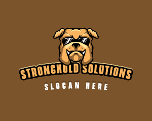 Glasses Bulldog Animal logo design