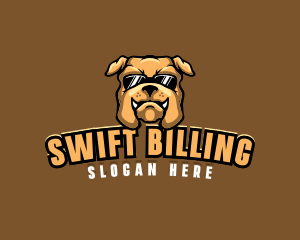 Glasses Bulldog Animal logo design