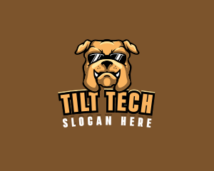 Glasses Bulldog Animal logo design