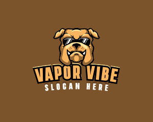 Glasses Bulldog Animal logo design