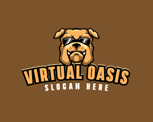 Glasses Bulldog Animal logo design