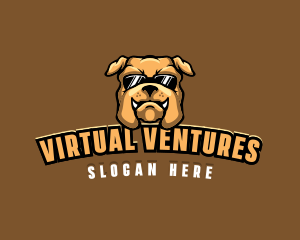 Glasses Bulldog Animal logo design