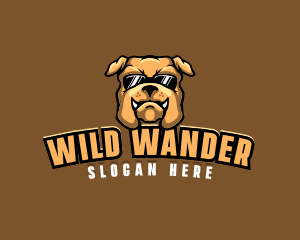 Glasses Bulldog Animal logo design