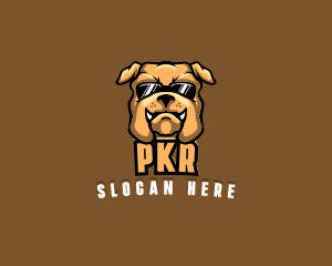 Glasses Bulldog Animal logo design