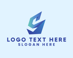 3D Origami Letter S  Logo