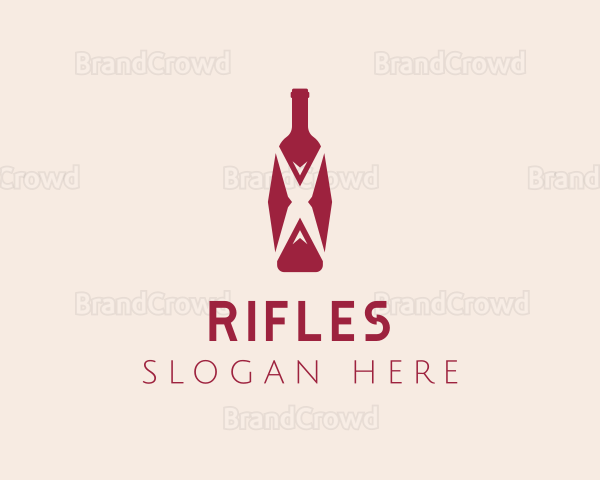 Letter X Wine Bottle Logo