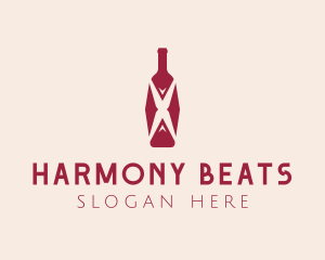 Letter X Wine Bottle Logo