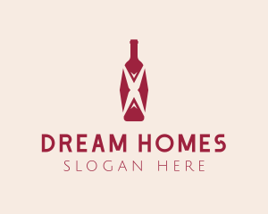 Wine Store - Letter X Wine Bottle logo design