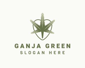 Ganja - Cannabis Leaf Plant logo design