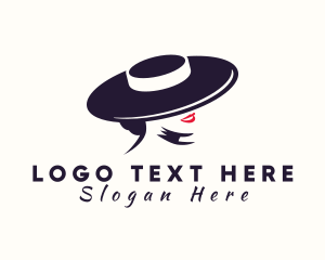 Wine Red - Woman Hat Couturier logo design