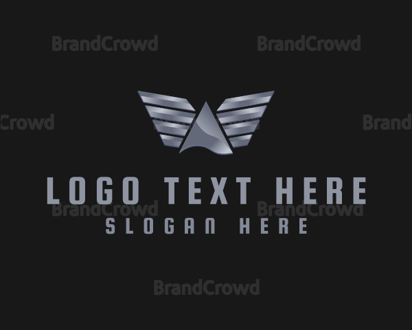 Metallic Wings Letter A Logo