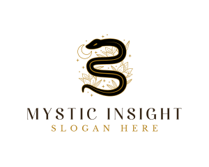 Snake Floral Celestial logo design