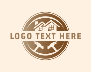 Roof - Roofing Carpenter Hammer Tool logo design