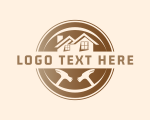 Roofing Carpenter Hammer Tool Logo