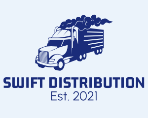 Distribution - Haulage Transport Truck logo design