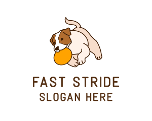 Run - Frisbee Dog Running logo design