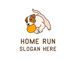 Frisbee Dog Running logo design