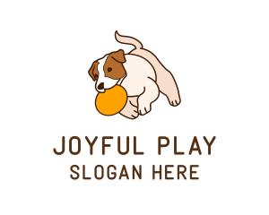 Playing - Frisbee Dog Running logo design