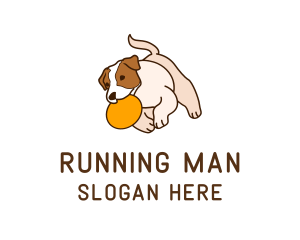 Frisbee Dog Running logo design