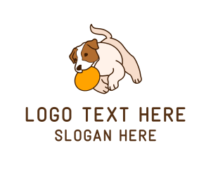 Playing - Frisbee Dog Running logo design