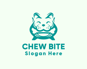 Cute Dog Chew Bone logo design