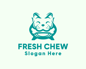 Cute Dog Chew Bone logo design