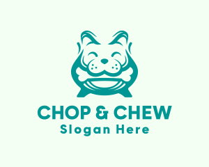 Cute Dog Chew Bone logo design
