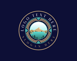 Tourism - Mountain Lake Scenery logo design