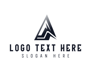 Metallic - Mountain Mining Letter A logo design